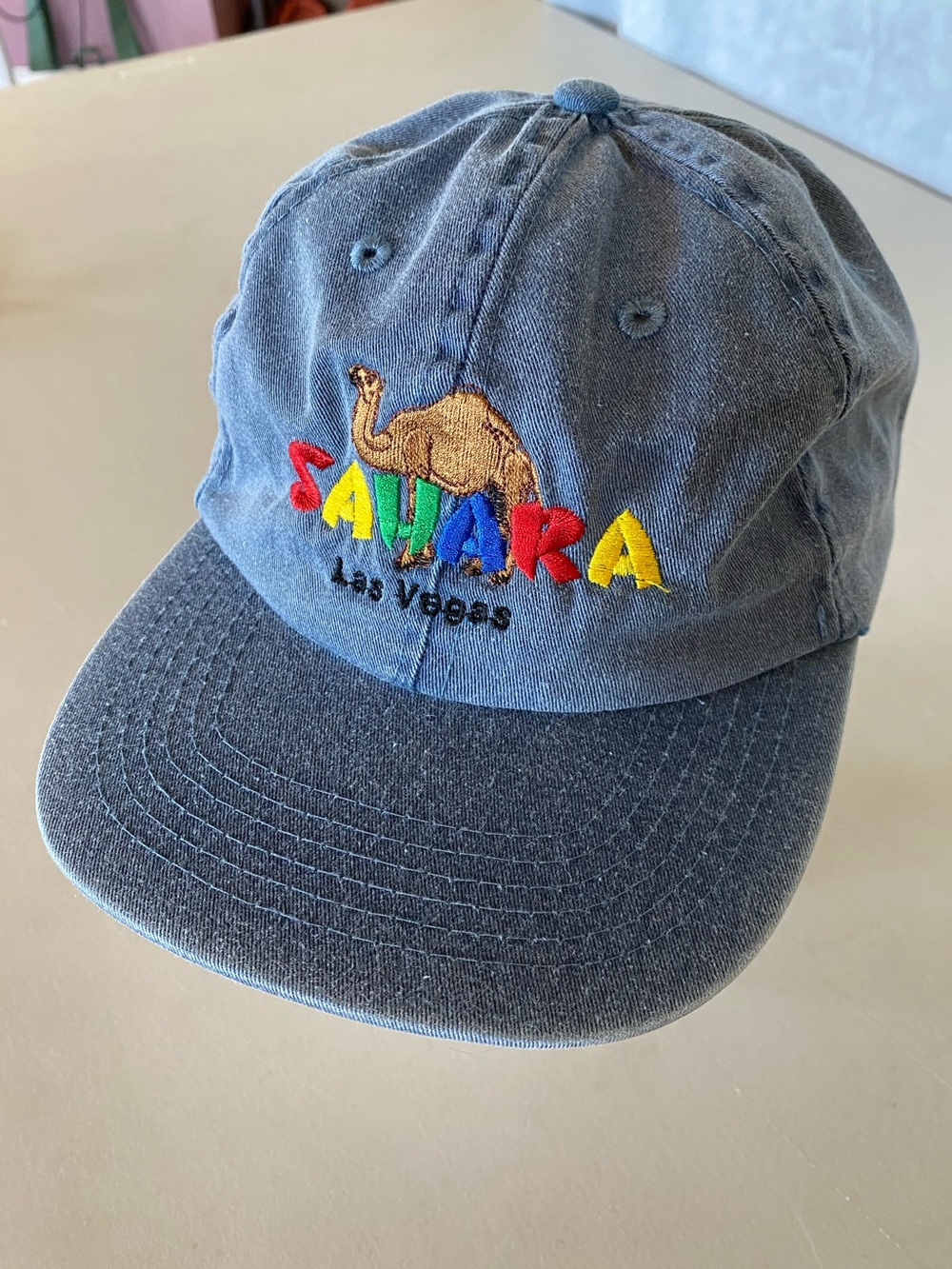Sahara Las Vegas Embroidered Camel Baseball Cap - Blue